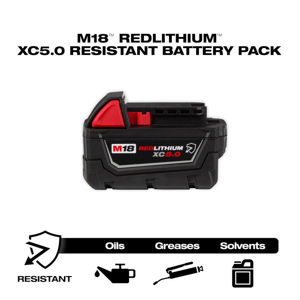 Milwaukee M18 RedLithium XC5.0 Resistant Battery from GME Supply